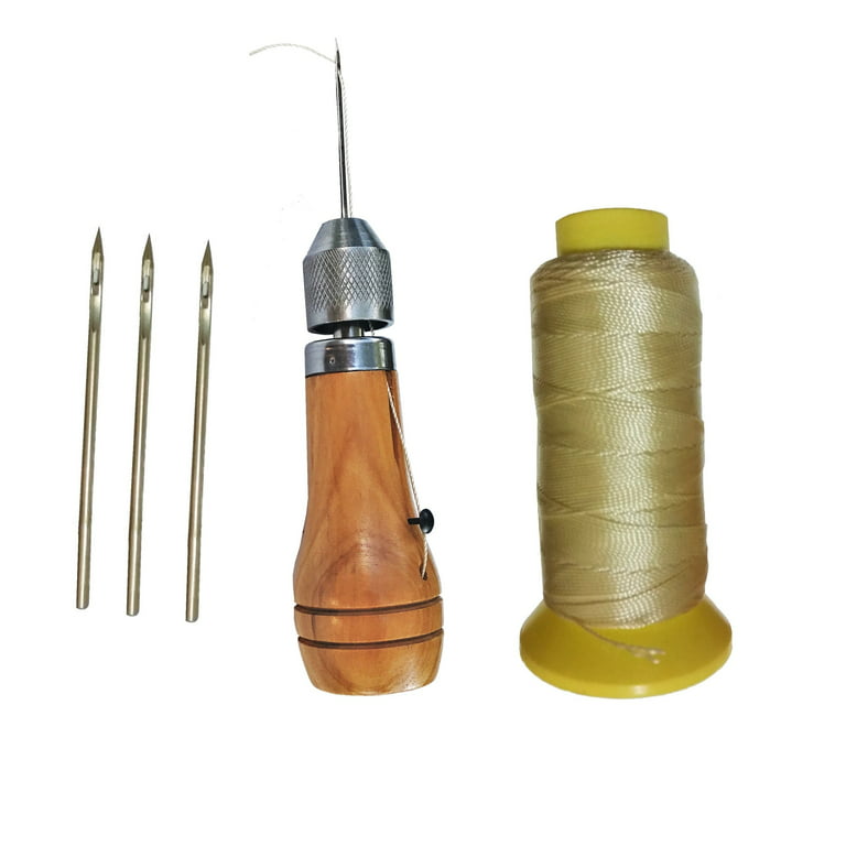 Canvas Leather Tent Sewing Awl Brass Hand Stitcher Leathercraft Needle Kit Tool 